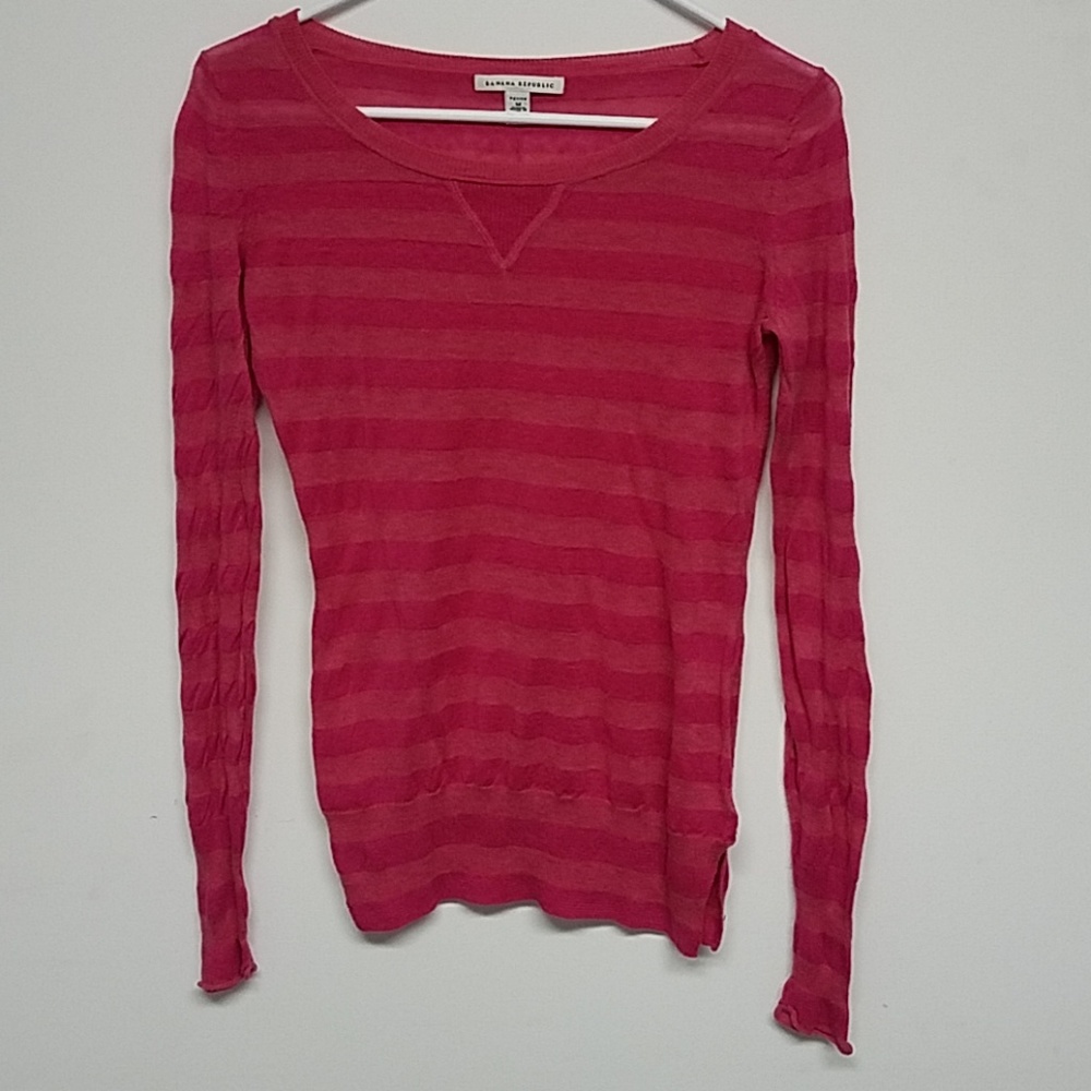 4/$20 PM Pink/Peach long sleeve Linen shirt